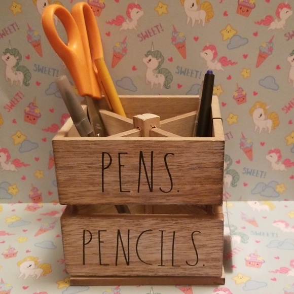 Rae Dunn Other - New Rae Dunn "PENS / PENCILS" wooden  holder
